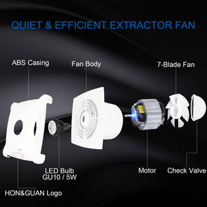 Bathroom Exhaust Fan with Light 150MM