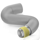 4 Inch x 16 FT Insulated Flexible Duct Gray Aluminum Foil Noise Reducing Ducting  HONGUAN(Hon&Guan)