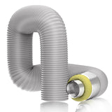 3 Inch x 8 FT Insulated Flexible Duct Gray Aluminum Foil Noise Reducing Ducting HONGUAN(Hon&Guan)