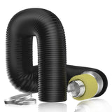 8 Inch Insulated Flexible Duct 8 FT Noise Reducer, Heavy-Duty 4-Layer Protection for Heating & Cooling Ventilation, Black