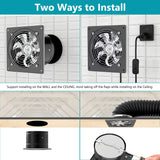 Step-by-step installation guide for the HONGUAN 6-inch exhaust fan, showing how to easily mount the fan on walls or ceilings for efficient ventilation.