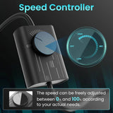 Infinity speed controller for precise airflow adjustment on HONGUAN exhaust fan with shutter.