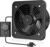 10 Inch Exhaust Fan with Speed Controller & Damper, 988 CFM, With US Plug for Kitchens, Bathrooms, Garages, and Living Spaces