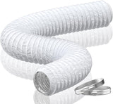 4 Inch Duct -16 FT White PVC and Aluminum Ducting for Heating Cooling Ventilation and Exhaust | HONGUAN