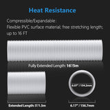 Dimensions of HONGUAN 6-inch flexible duct, 16 ft long, with detailed diameter and length specifications for HVAC systems.