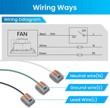 Simple and clear wiring diagram for the HONGUAN bathroom exhaust fan, showcasing easy installation with step-by-step instructions.