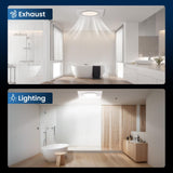 HONGUAN bathroom exhaust fan with adjustable LED light, showing ventilation and lighting features in one unit, providing efficient air circulation and customizable lighting options.