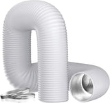 HONGUAN 100 mm 16 FT Aluminium Pipe Flex Hose, Exhaust Pipe with 2 Hose Clips, for Exhaust Fan, Home, Hydroponics