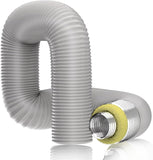 4'' Insulated Flexible Duct 4 FT Long, Gray Noise Reducer Hose Silencer for Inline Duct Fan of Air Conditioner HVAC Ventilation System.