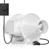 HONGUAN 3-inch quiet duct fan with variable speed controller for hydroponics