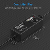 Close-up of the adjustable speed controller for HONGUAN 8-inch inline booster duct fan, allowing customized airflow control.