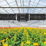 HONGUAN 8-inch inline duct fan installed in an indoor hydroponics system for effective ventilation and air circulation.