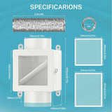 Detailed dimensions of HONGUAN indoor dryer vent kit, showing 4-inch hose diameter and lint trap box size for accurate installation.