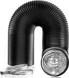 Dryer Vent Hose – 150 MM, 16 FT Flexible Black Ducting for HVAC Ventilation, Grow Tents, and Kitchens