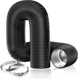 HONGUAN 3-inch dryer duct hose, 8 feet flexible aluminum vent pipe with 2 clamps for HVAC ventilation.