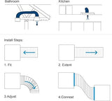 Step-by-step installation guide showing how to attach the HONGUAN dryer duct hose using included clamps.