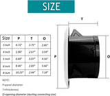 Dimensions of HONGUAN 6-inch soffit vents showing diameter and design details for ceiling and wall installations.