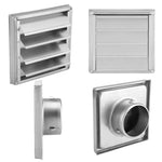 125/150mm Air Vent Stainless Steel Air Vent Duct Grill Wall Square Tumble Air Outlet Extractor Ventilation Cover Fan Outlet Cap