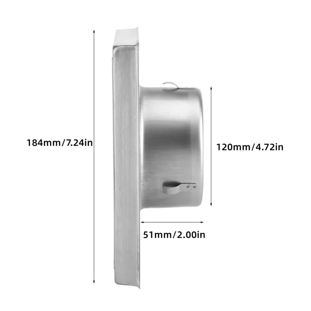 125/150mm Air Vent Stainless Steel Air Vent Duct Grill Wall Square Tumble Air Outlet Extractor Ventilation Cover Fan Outlet Cap