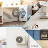 HONGUAN dryer vent cover installed on various exterior walls, including houses, garages, and RVs.