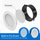 Built-in fly screen on HONGUAN round soffit vents for protection against debris and pests.