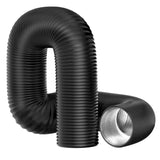 HONGUAN 8 Inch 32 FT Heavy-Duty Air Ducting with 2 Clamps, Black for Ventilation & Exhaust