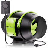 6 Inch Green Inline Duct Fan with Variable Speed Controller, Upgrade Motor & Low Noise