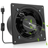 6 Inch Exhaust Fan, Black & White 308CFM （Ceiling Mount,Wall Mount）Through Wall Basement