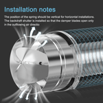 Backdraft Damper HVAC Inline Fan Vent Deflector（One-Way Airflow Ducting Insert Backflow Preventer Duct Draft Blocker）