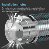 Backdraft Damper HVAC Inline Fan Vent Deflector（One-Way Airflow Ducting Insert Backflow Preventer Duct Draft Blocker）