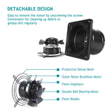 6 Inch Exhaust Fan, Black & White 308CFM （Ceiling Mount,Wall Mount）Through Wall Basement