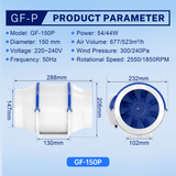 6 Inch Inline Duct Fan 400 CFM