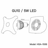 Hon&Guan 6 Inch Axial Super Silent Wall Exhaust Fan 116 CFM 220V with Led Light B-Type