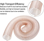 Clear Dust Collection PU Hose - 6.56 FT Long