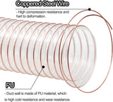 Clear Dust Collection PU Hose - 6.56 FT Long