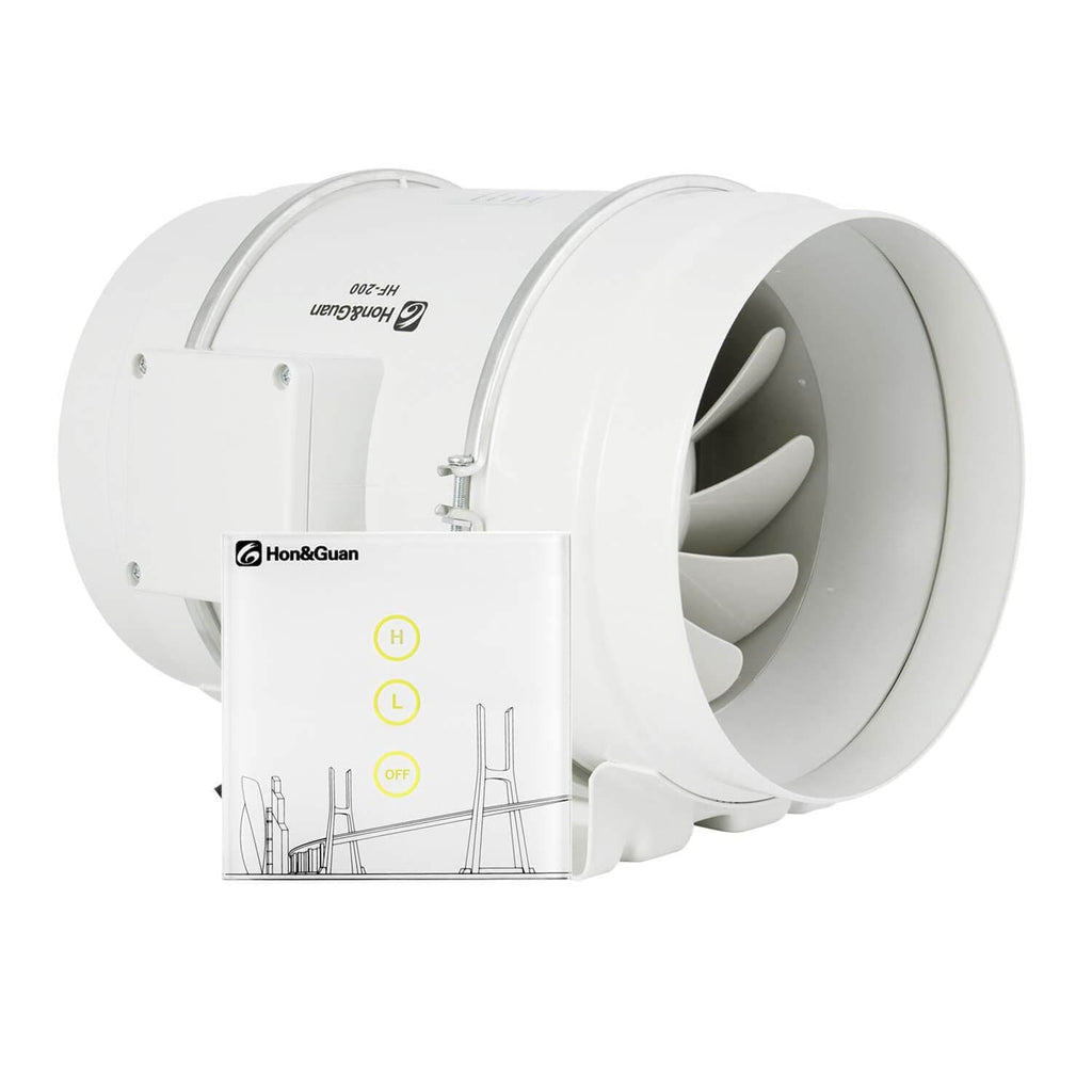 8 Inch Inline Duct Fan with Dual Speed Controller 220V