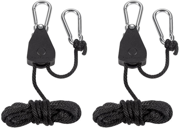 Grow Light Rope 12Pair, Heavy Duty Adjustable Rope Clip Hanger 1/8 Inch,  Grow Light Rope