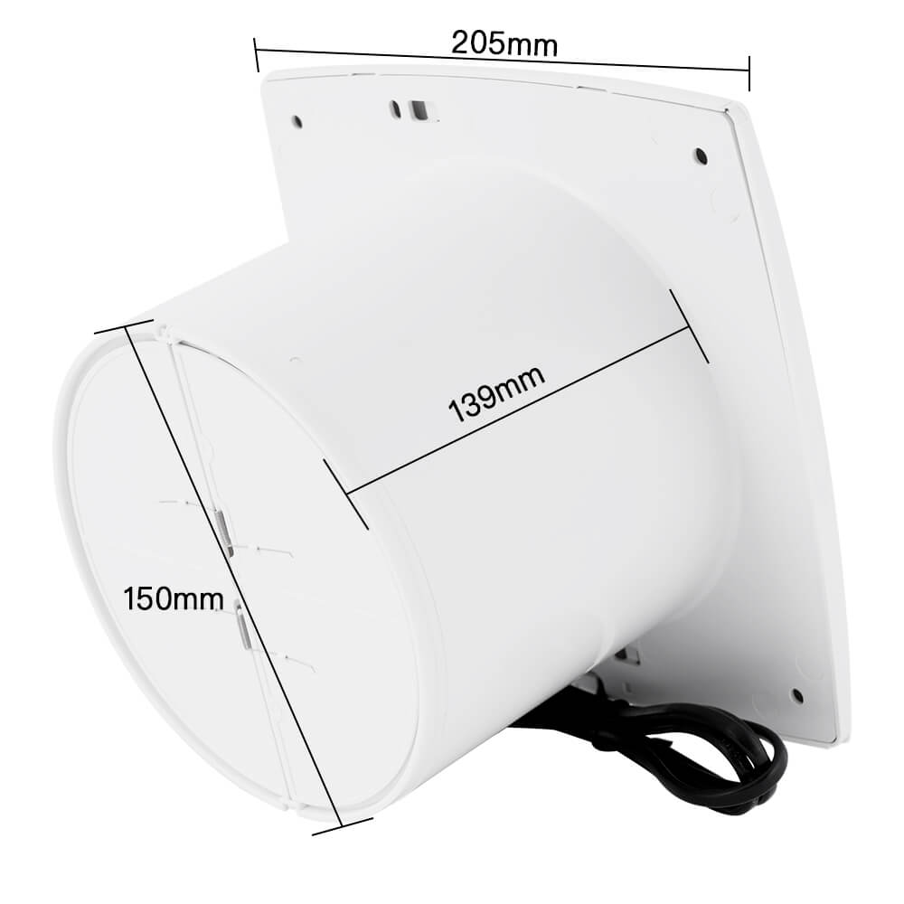 Bathroom Extractor Fan 6 inch Dimension