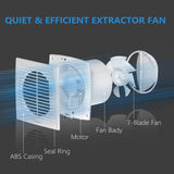 6 Inch Axial Super Silent Wall Exhaust Fan 118 CFM 150C-Type