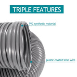 Gray Flexible PVC Spiral Steel Clear Air Ducting