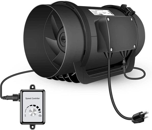 8 Inch 760 CFM Inline Duct Fan with Variable Speed Controller